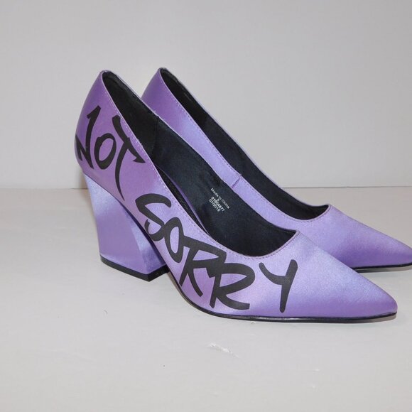 ASOS Design Sorry Not Sorry Block Heel Court Shoes Lilac Purple Women 6 - Picture 2 of 11